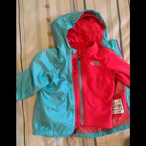Toddler North Face Fleece and Rain Coat